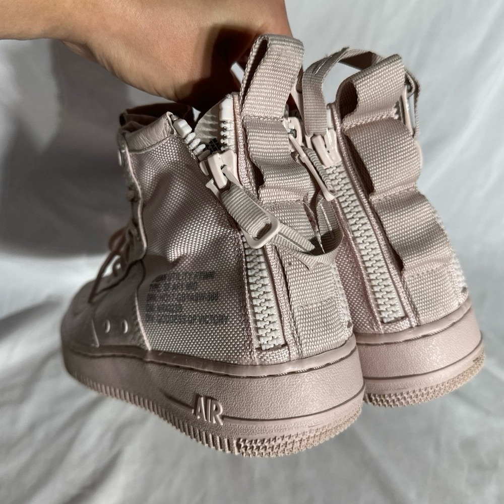 Nike Air Force 1 Mid Slit Stone Beige - Woman's 8 - Good Like New Condition - Picture 7 of 7